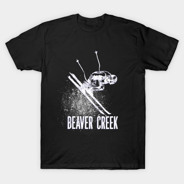 Beaver Creek CO Ski Mountain Resort Downhill Skier T-Shirt by Pine Hill Goods